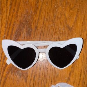 Heart-Shaped White Sunglasses bride 
Bachelorette 
Party Halloween